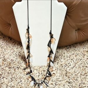 New York and Company Beaded Gem Necklace